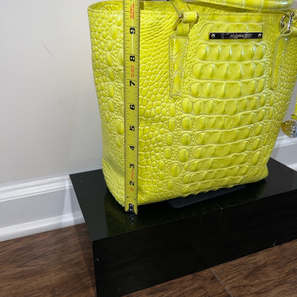 Brahmin Small Caroline Handbag/Crossbody in Neon Yellow - Picture 12 of 13